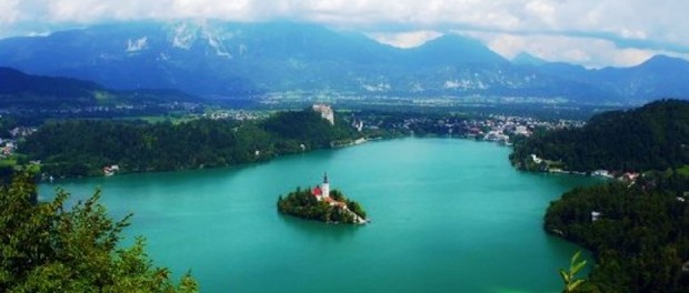 isla en el lago de bled, Eslovaquia